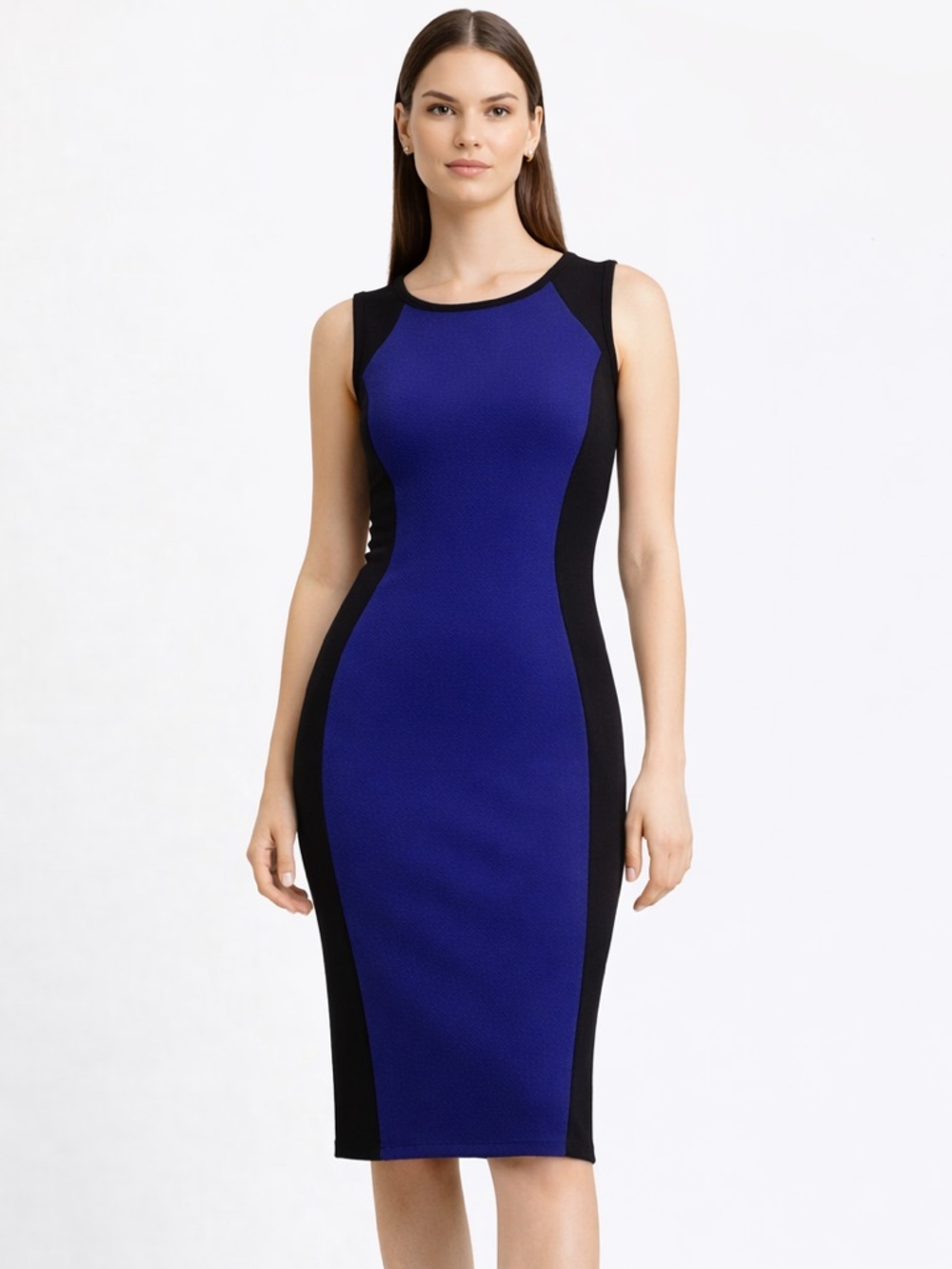 Colourblock Sheath Dress Blue Black Bodycon Midi Small Cruel Intentions Wardrobe